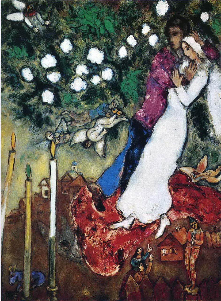 Las tres velas contemporáneo Marc Chagall Pintura al óleo